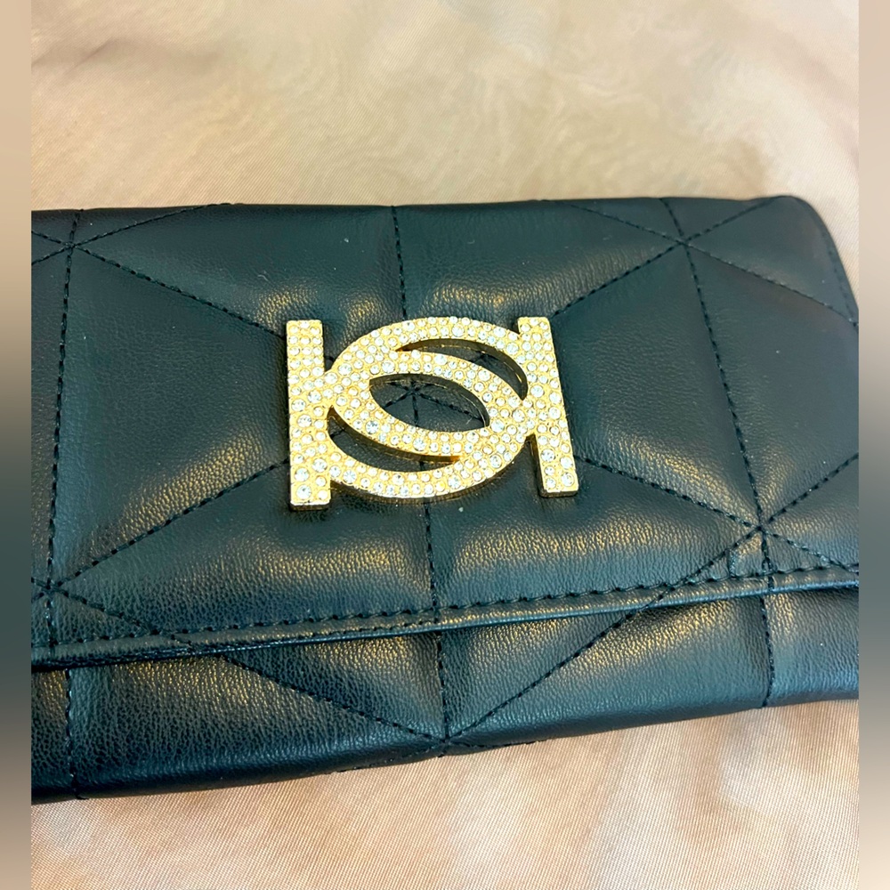 Bebe Black Quilted Wristlet - Picture 2 of 9